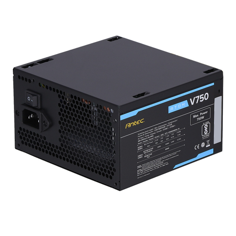 POWER SUPPLY (อุปกรณ์จ่ายไฟ) ANTEC ATOM V750 - 750W (BLACK) (ATX) %