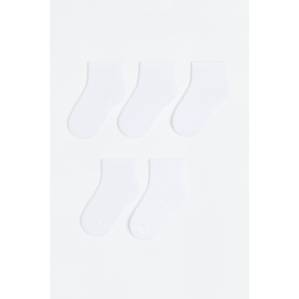 ชุดถุงเท้าเด็กสีขาว 5 คู่ baby HM H&M_สินค้าแท้