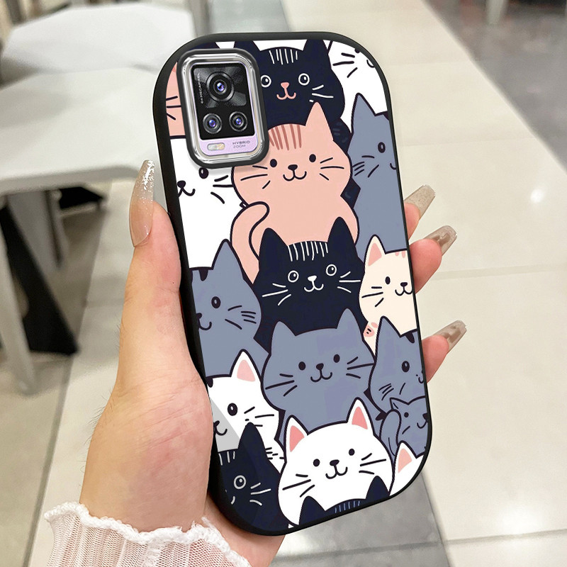 เคสสำหรับ VIVO V20 Pro S7 เคสโทรศัพท์แมวกันกระแทกกลมและอ้วน