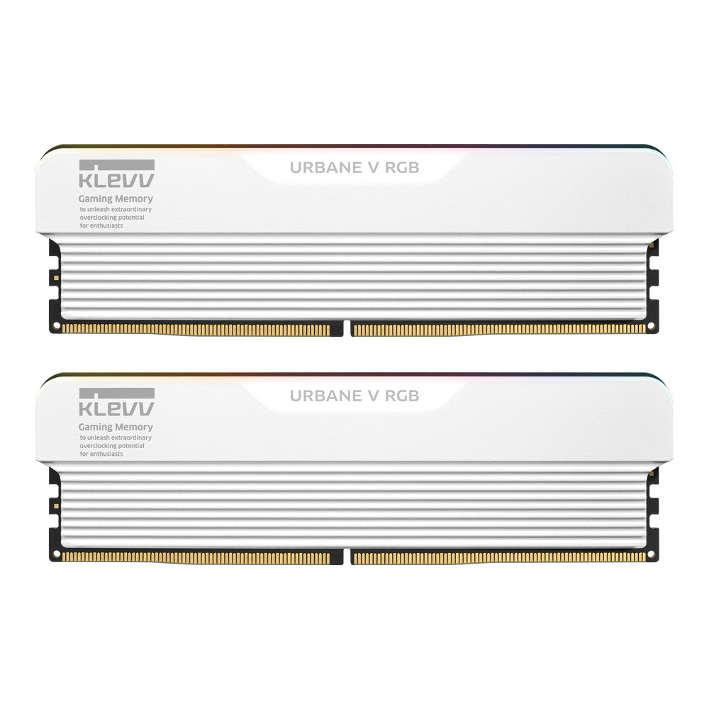 32GB (16GBx2) DDR5 6000MHz RAM (หน่วยความจำ) KLEVV URBANE V RGB AMD EXPO INTEL XMP CL28 - WHITE ##