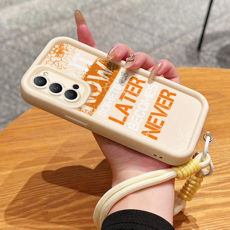เคสสำหรับ OPPO Reno 4 5G เคสโทรศัพท์ประโยคสร้างแรงบันดาลใจซิลิโคนสายคล้องกันกระแทก