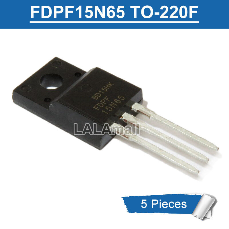 5pcs FDPF 15N65 TO-220F FDPF15N65 TO220F N-channel 15A/650V MOSFET ทรานซิสเตอร์ใหม่ IC