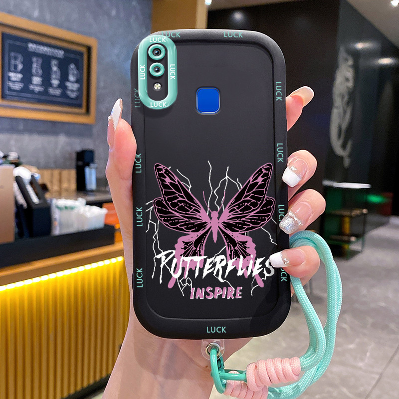 เคสโทรศัพท์ HP สําหรับ VIVO Y91 Y91i Y93 Y95 Y91C Y1S Y90 กรณีอินเทรนด์รูปแบบผีเสื้อซิลิโคนเคสโทรศัพ