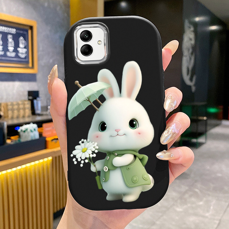 เคสสำหรับ Samsung Galaxy A04 M04 F04 A04E M13 5G เคสโทรศัพท์กระต่ายกลมและอ้วนเสื้อแจ็กเก็ตผ้านุ่ม