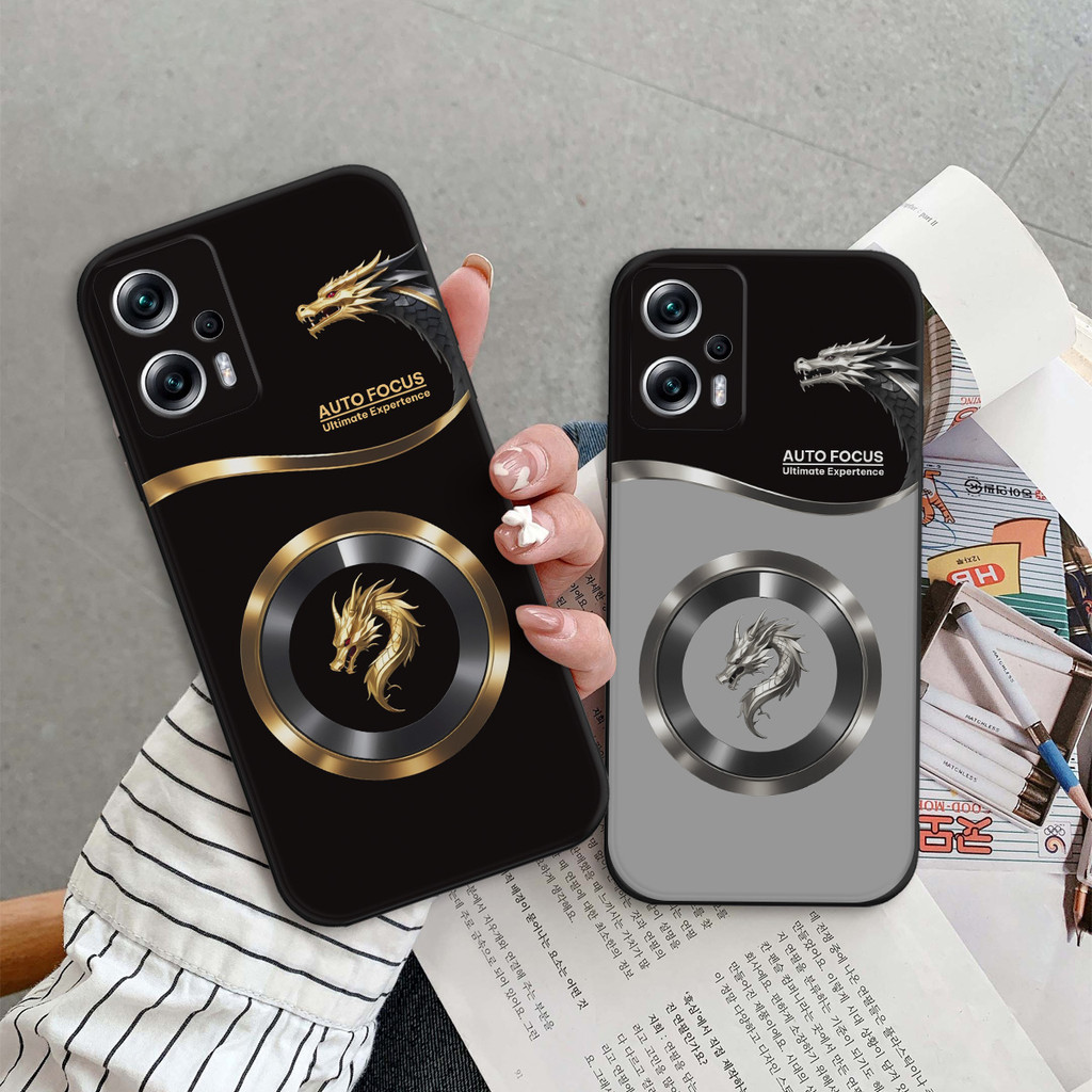 เคส Xiaomi Poco X4 GT / X4 Pro หรูหรา พิมพ์ลายมังกรแข็งแรง TPU ยืดหยุ่น