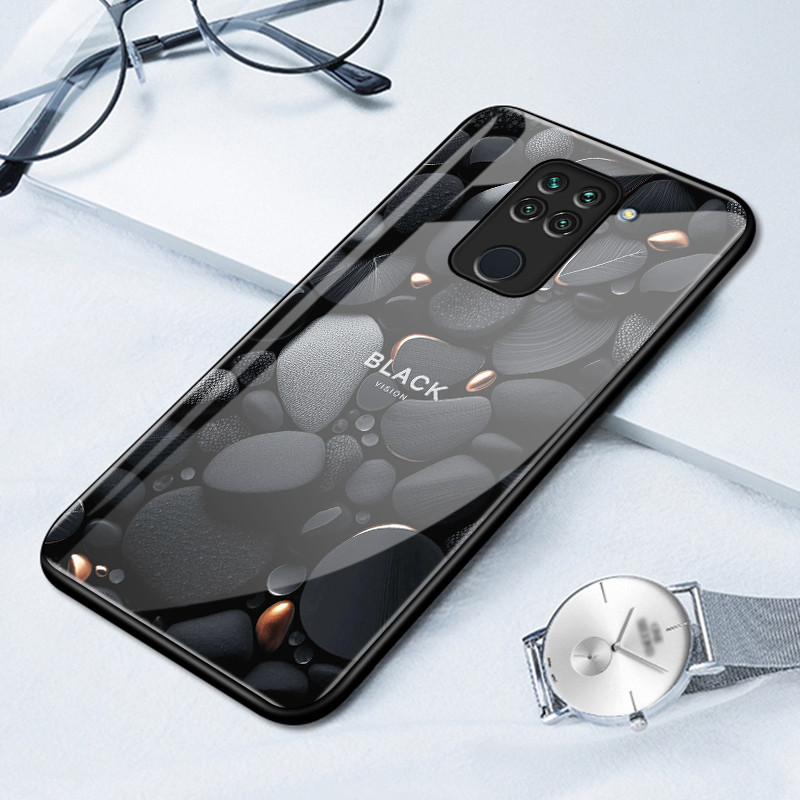เคสสำหรับ Xiaomi Redmi Note 9 Note 9s Note 9 Pro POCO M2 Pro เคสโทรศัพท์ก้อนกรวดเปลือกแก้วกันกระแทก