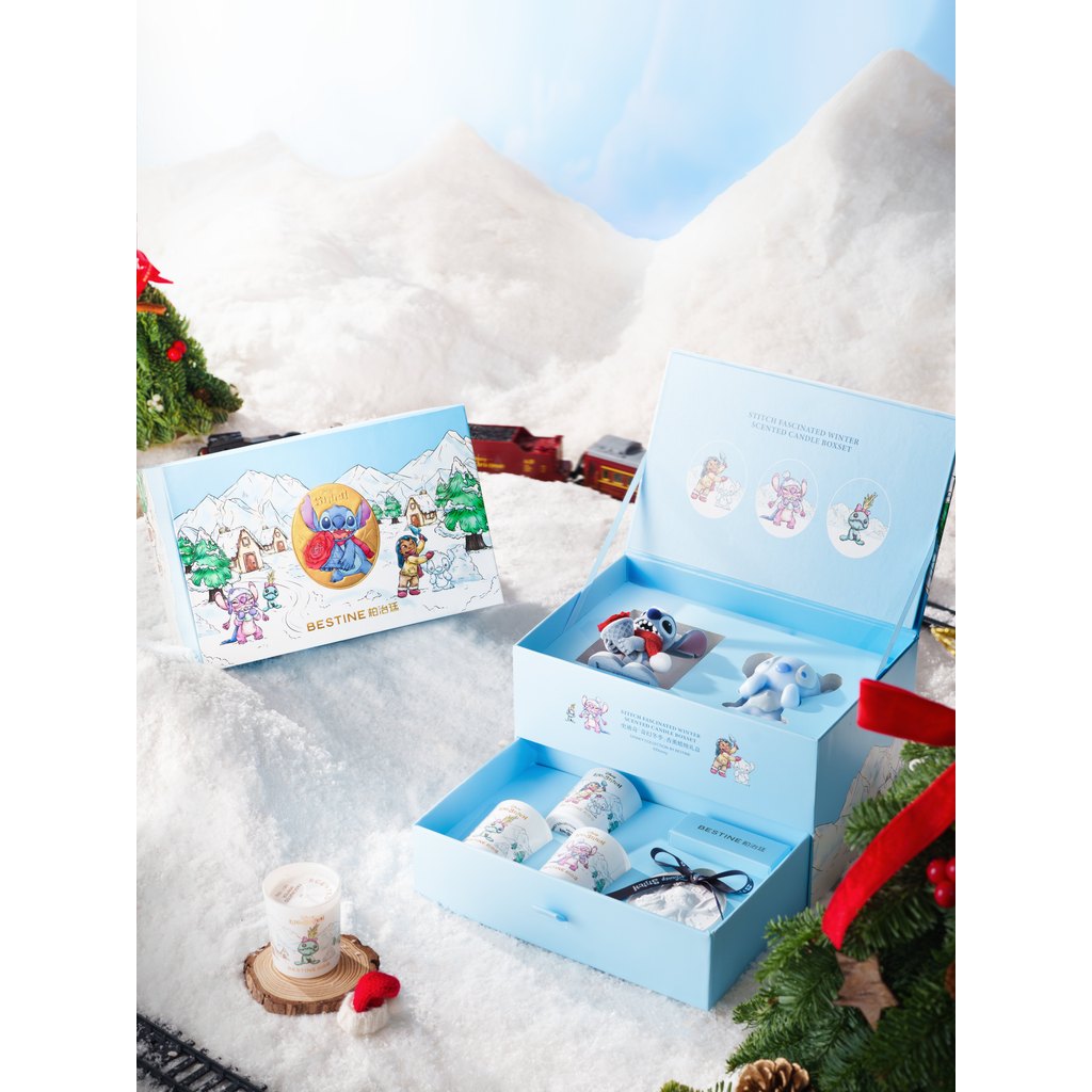 [BESTINE] เซตกล่องเทียนหอมกลิ่นอบอุ่น Stitch Fascinated Winter Scented Candle Box | ลิขสิทธิ์แท้ พร้