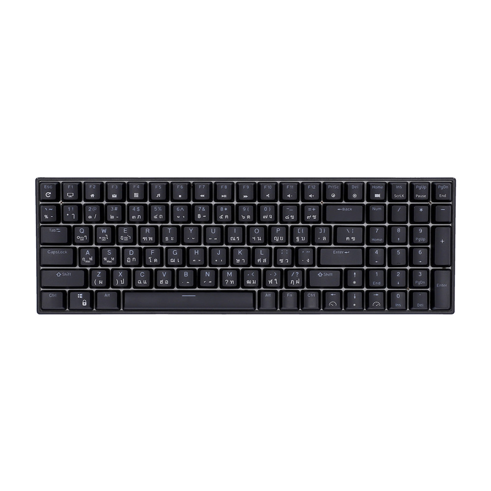 WIRELESS KEYBOARD (คีย์บอร์ดไร้สาย) ROYAL KLUDGE RK100 (BLACK) (RK BLUE SWITCH - RGB LED - EN/TH) ::