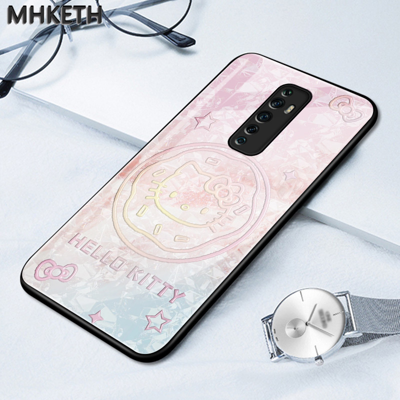 เคสสำหรับ OPPO Reno 2F Reno 2Z Reno 2 Reno เคสฝาครอบป้องกันวัสดุทำจากแก้วเคสมือถือลายแมวสุดน่ารัก