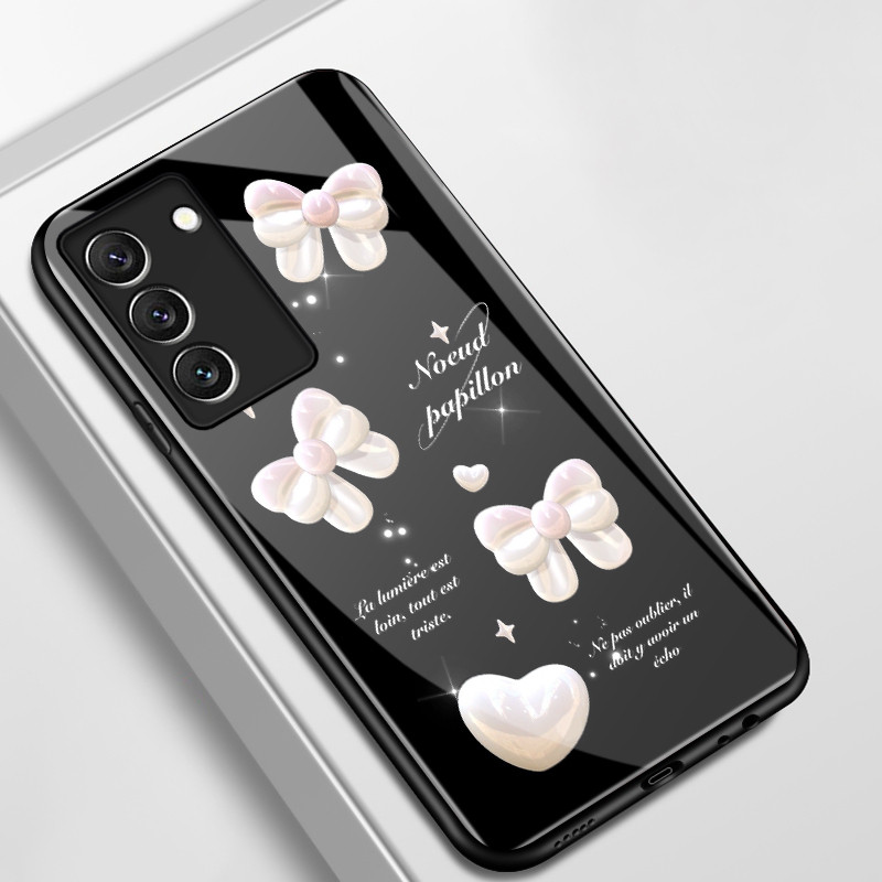 เคสสำหรับ Samsung S22 Plus S22 Ultra S21 Plus S21 FE S21 Ultra เคสโทรศัพท์กุทัณฑ์รูปหัวใจเปลือกแก้วกันกระแทก