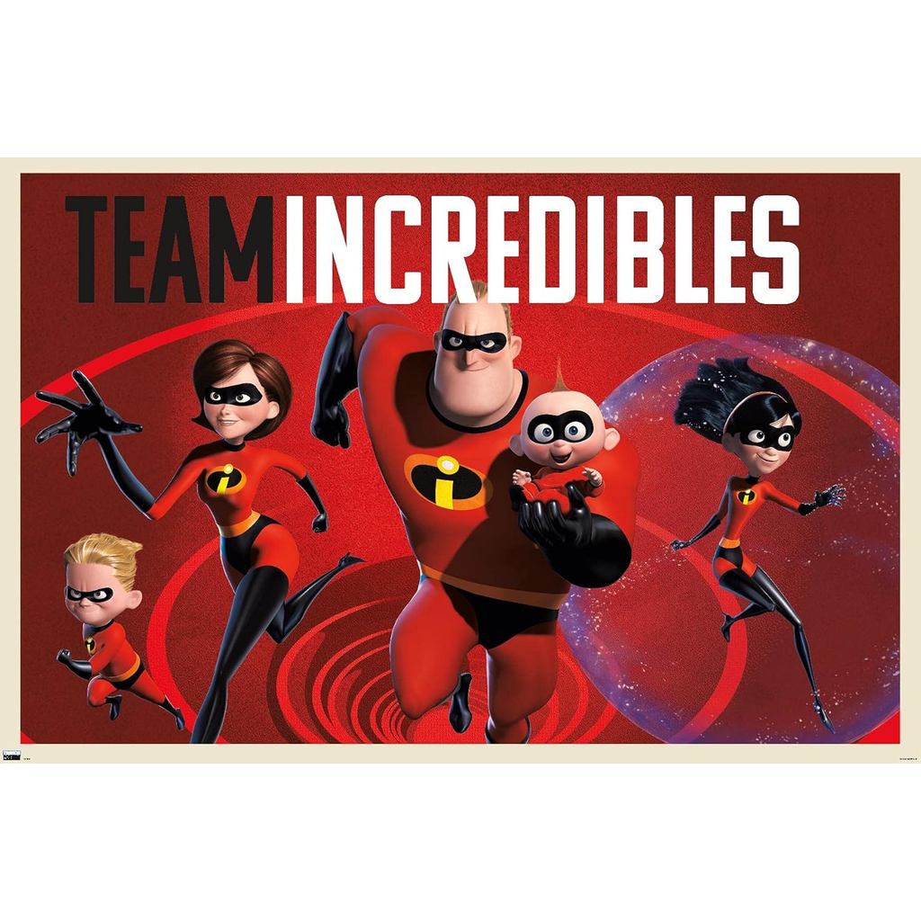 โปสเตอร์ติดผนัง Disney Pixar The Incredibles 2 Family, 34L" x 22.4W", เวอร์ชั่น Unframed