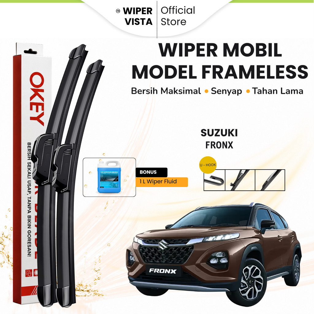 ที่ปัดน้ําฝนกระจกรถยนต์ Suzuki Fronx Frameless ฟรีของเหลว