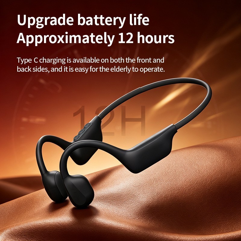 ใหม่Bone Conduction หูฟังสําหรับผู้สูงอายุเสียงที่ชัดเจนที่สะดวกสบายยาวสําหรับแบตเตอรี่