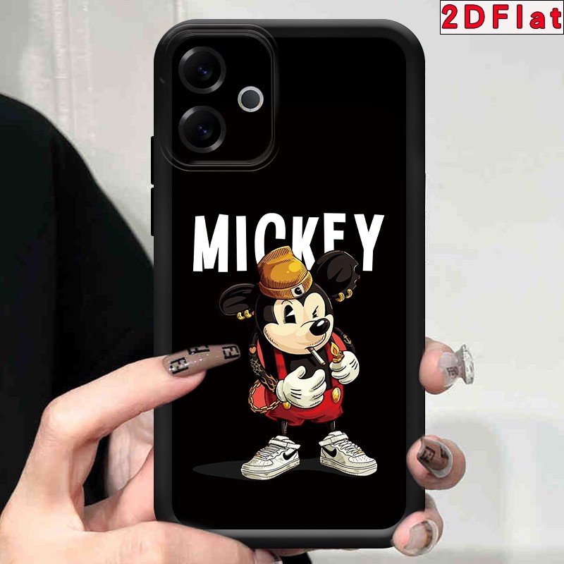 Mickey Mouse Matte Soft เคสซิลิโคนกันกระแทกคลุมทั้งหมดสําหรับ Realme U1 Q 2 5 6 7 Q3 Q3i Q5i 5i 5s 6