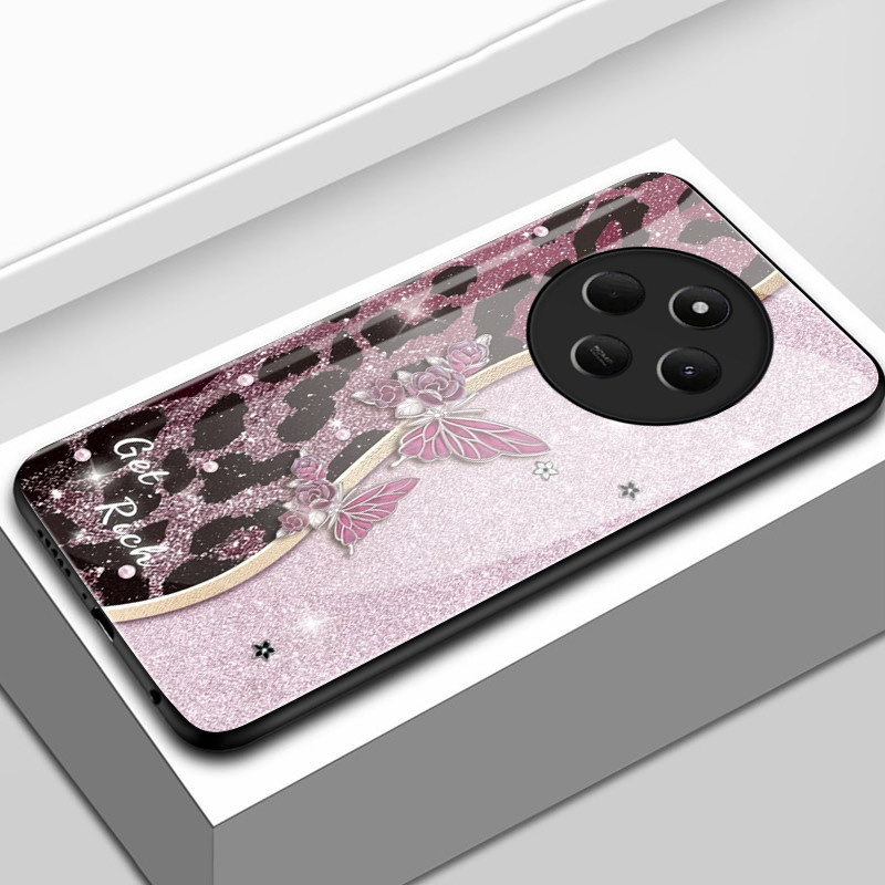 เคสสำหรับ Redmi 14C 4G 14C 5G A4 5G 14R 5G POCO C75 5G M7 5G เคสโทรศัพท์ผีเสื้อเปลือกแก้วกันกระแทก