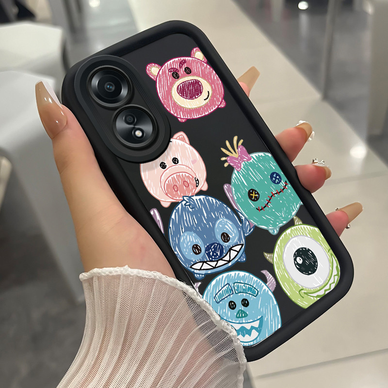 เคสสำหรับ OPPO A58 A78 A58 5G A78 5G A58x 5G A1x A2x เคสโทรศัพท์สัตว์น่ารักสามสีซิลิโคนกันกระแทก