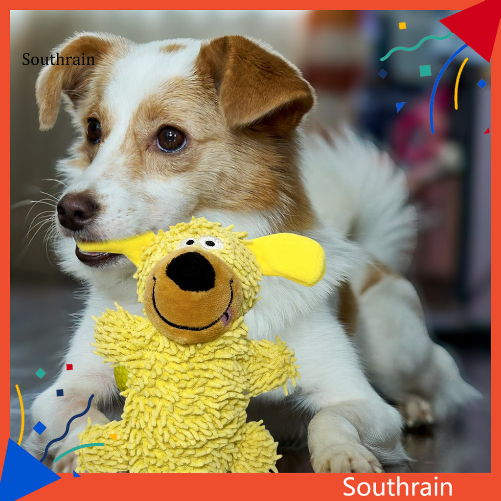 Squeaky Dog Toy ตุ๊กตา Mop Dog Chew Toy Interactive Puppy Teething Toy สําหรับสุนัขขนาดกลางขนาดเล็ก