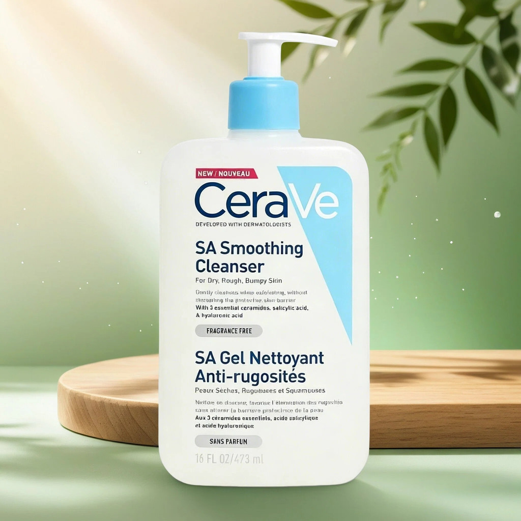 Non-Comedgenic Oil-Free CeraVe Smoothing Cleanser Deep Clean Pores & ลดตุ่มผิวเล็กๆ