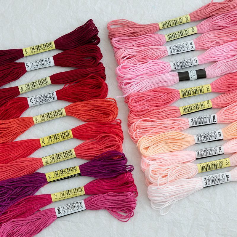 6 ไจ DMC ไหมปักครอสติช สีสวย คมชัด คุณภาพเยี่ยม สำหรับงานปักมือและ DIY · 15/27/33