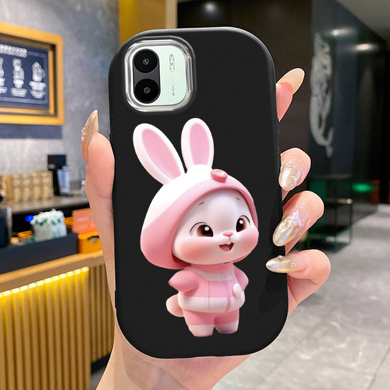 เคสสำหรับ Xiaomi Redmi A1 A2 เคสโทรศัพท์กระต่ายกลมและอ้วนเสื้อแจ็กเก็ตผ้านุ่ม