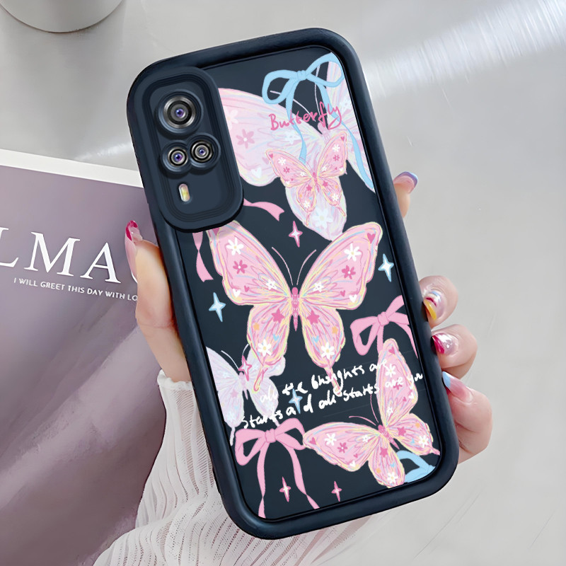 เคส Hp สําหรับ VIVO Y51 2020 Y31 2021 Y51A 2021 Y53s Y33 เคส Hp Casing coral pattern blue HP Cesing 