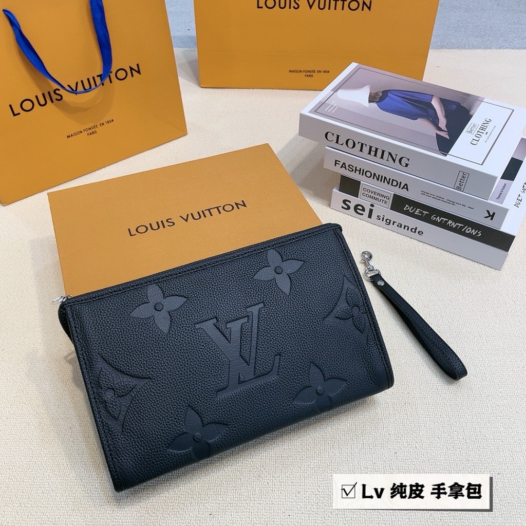 LV7569 Classic Fancy Black Clutch