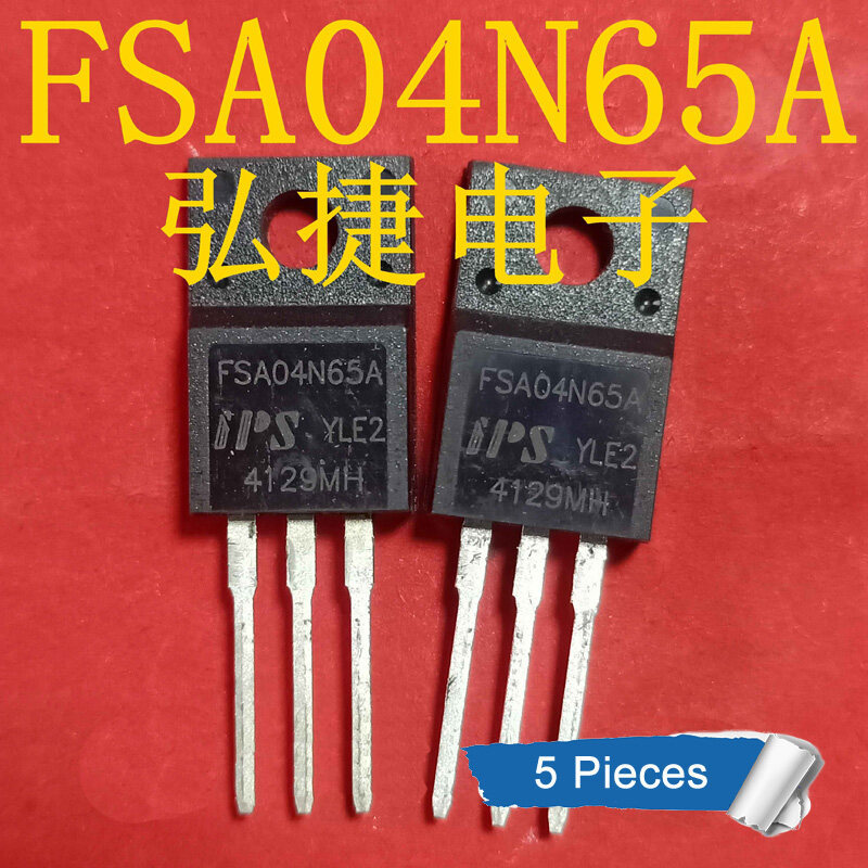 5pcs FSA04N65A TO-220F FSAO4N65A FSAO 4N65A TO220F 4A/650V N-Channel MOSFET ทรานซิสเตอร์ใหม่ IC