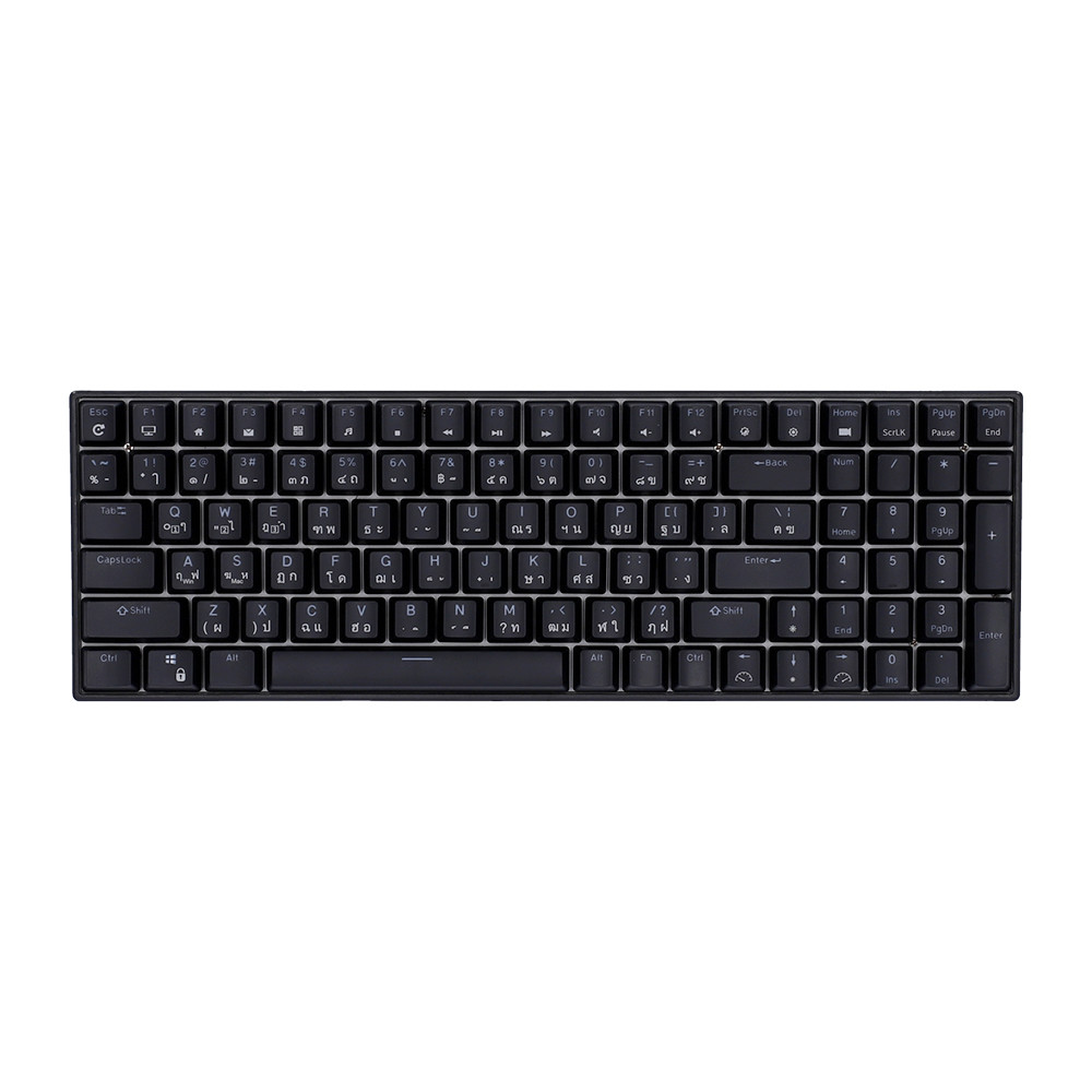 WIRELESS KEYBOARD (คีย์บอร์ดไร้สาย) ROYAL KLUDGE RK100 (BLACK) (RK BROWN SWITCH - RGB LED - EN/TH) ;