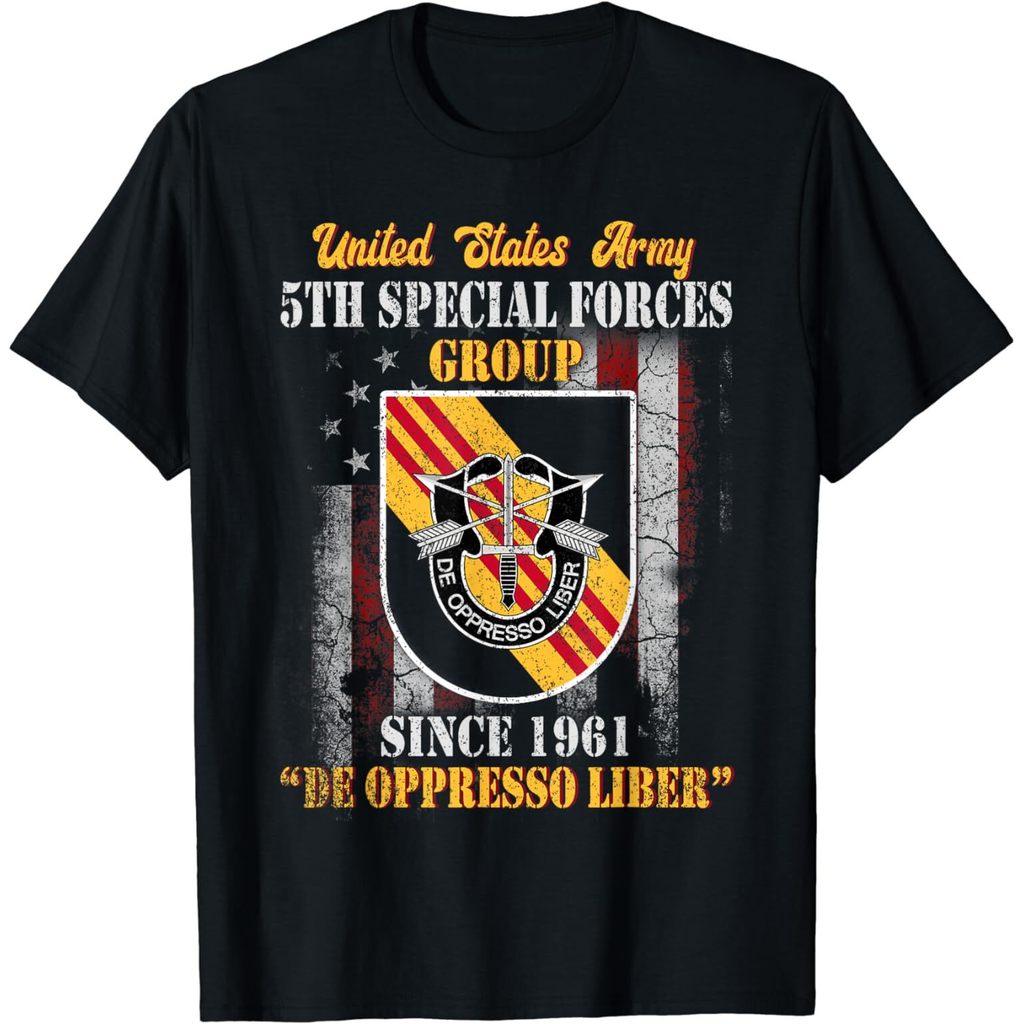 กลุ่มกองกําลังพิเศษ 5Th ใหม่ล่าสุด (5Th Sfg) เสื้อยืด De Oppresso Liber