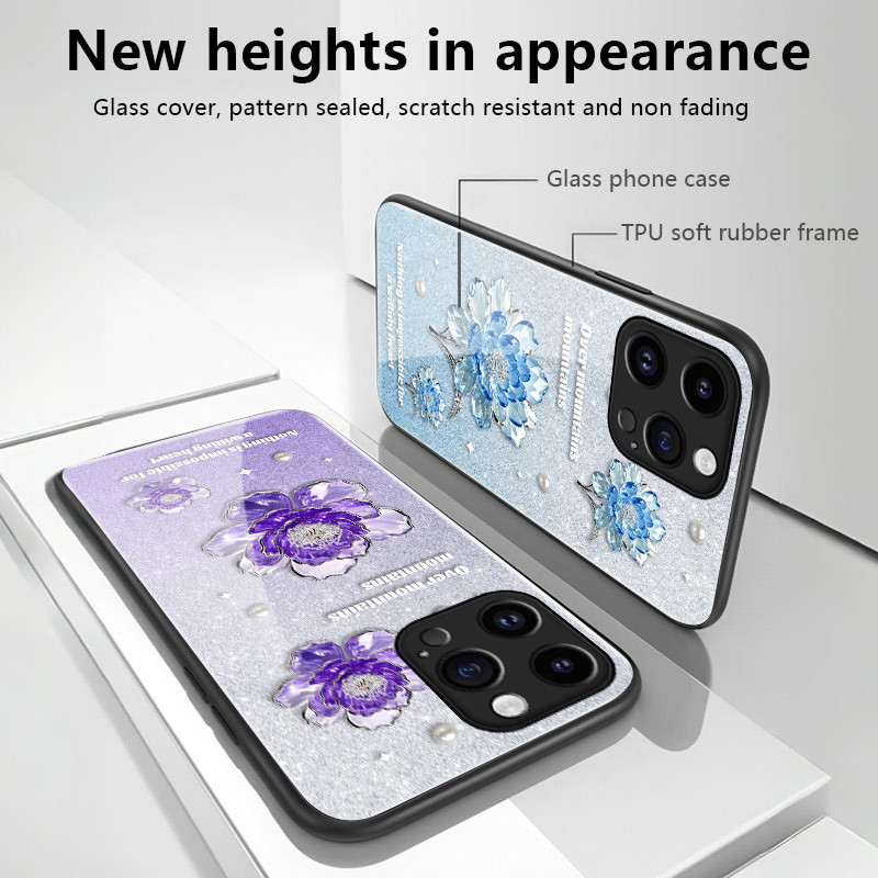 เคสสำหรับ OPPO F11 F11 Pro A9 2019 A9X เคสโทรศัพท์ดอกไม้ไข่มุกเปลือกแก้วกันกระแทก - รูปที่ 4