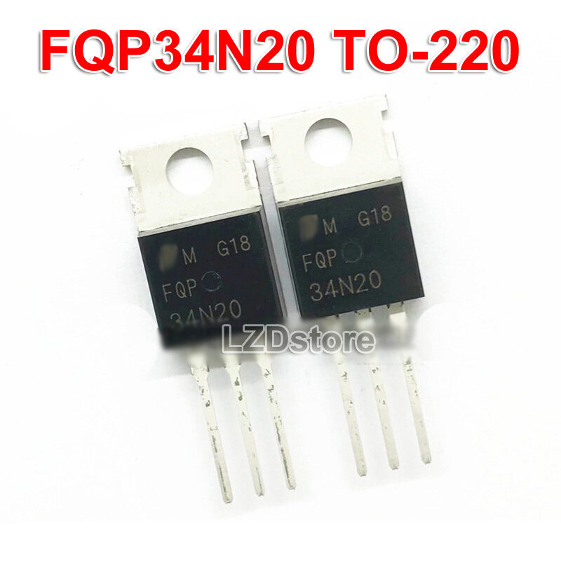 6pcs FQP34N20 TO-220 FQP 34N20 TO220 N-channel 200V/31A MOSFET ทรานซิสเตอร์ใหม่เดิม