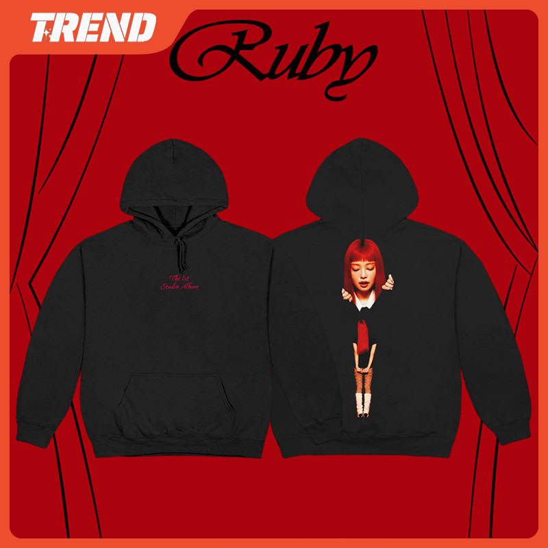 Kpop JENNIE Ruby Merch Cotton Hoodie Vintage ผู้ชายและผู้หญิงเกาหลีหลวมพิมพ์เสื้อกันหนาว Plus ขนาดแฟ
