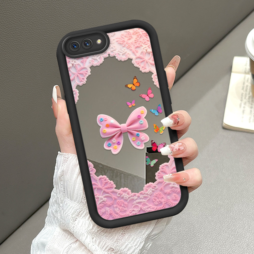 HP เคสโทรศัพท์สําหรับ Realme C1 กระจก Softcase เคสโทรศัพท์ผีเสื้อ Kesing 8809 JZ