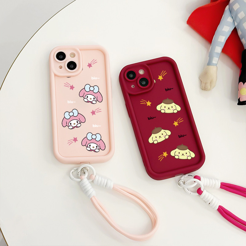 เคสสำหรับ OPPO A31 2020 A8 เคสโทรศัพท์กระต่ายสุนัขสายคล้องสามสีซิลิโคนกันกระแทก - รูปที่ 3