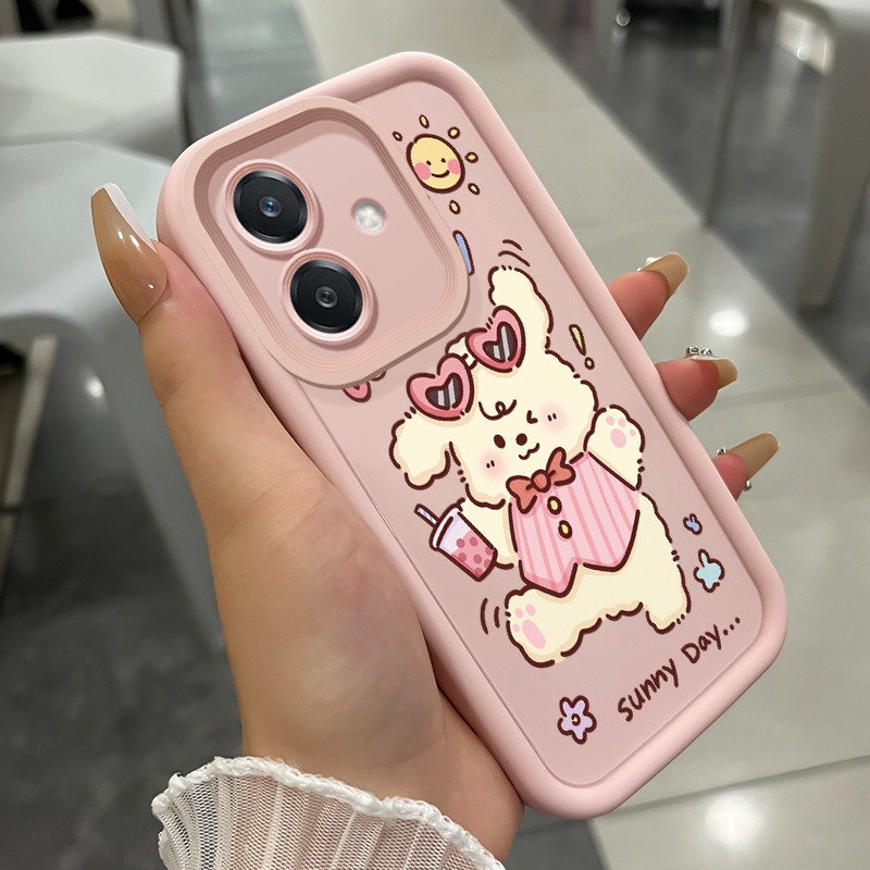 เคสสำหรับ OPPO A3 4G A3 Pro 5G A3X 4G A3X 5G A40 A60 5G เคสโทรศัพท์หมีเค้กสามสีซิลิโคนกันกระแทก