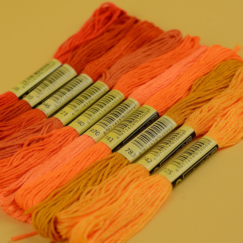 6 Skeins DMC เย็บปักถักร้อยไหมขัดฟัน 6-Strand Cotton เย็บปักถักร้อย Thread – สําหรับปักครอสติส, สร้อยข้อมือทําและงานฝีมือ DIY
