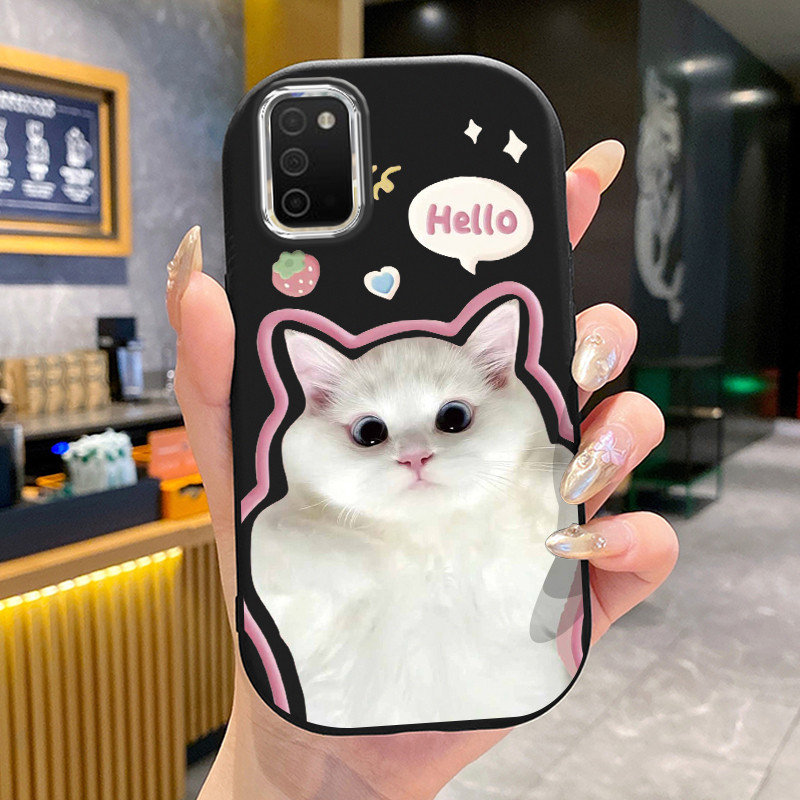 เคสสำหรับ Samsung Galaxy A03s A02s M02s F02s เคสโทรศัพท์กลมและอ้วนดอกไม้เสื้อแจ็กเก็ตผ้านุ่ม