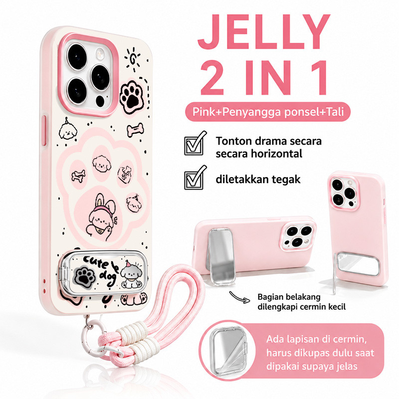 น่ารัก Jelly Dog 2 In 1 Casing Hp Infinix 20 Note 60 Pro Hot 70Hot 50 Pro Plus Note 50 Pro 5G Hot 50