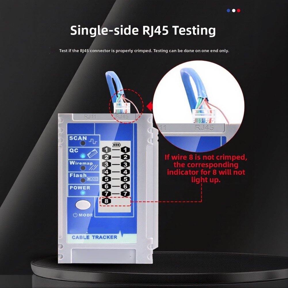 2026ใหม่ ตัวค้นหาสายเคเบิลET608, ตัวค้นหาสาย LAN เครือข่ายสําหรับ PoE Test QC NCV Test Breakpoint