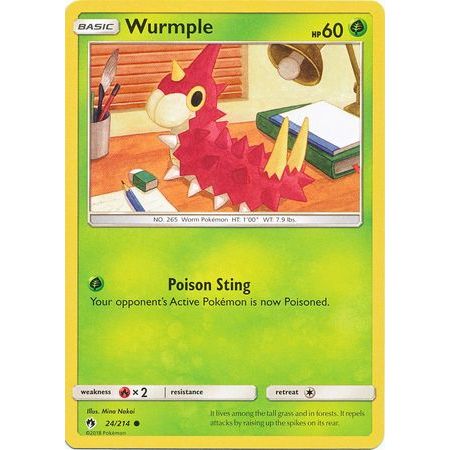 การ์ด Pokemon Wurmple - 24/214 - ทั่วไป