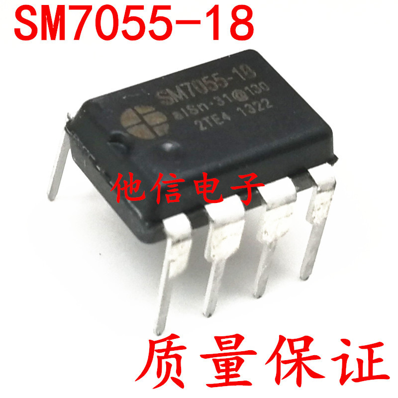 4PCS SM7055-18 DIP-8 In-Line ชิปการจัดการพลังงาน SM7055