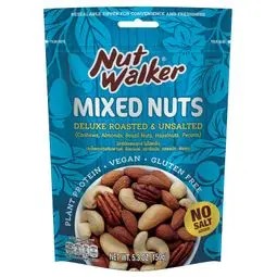 💥 นัทวอล์คเกอร์มิกซ์นัทเดอลุกซ์ไม่ใส่เกลือ 150กรัม 🔔 Nut Walker Deluxe Roasted Unsalted Mixed Nuts 1