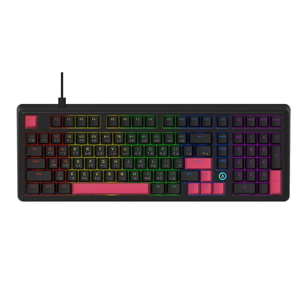 KEYBOARD (คีย์บอร์ด) AJAZZ AK980 RED SWITCH RAINBOW LED EN/TH - BLACK CLASSIC !!