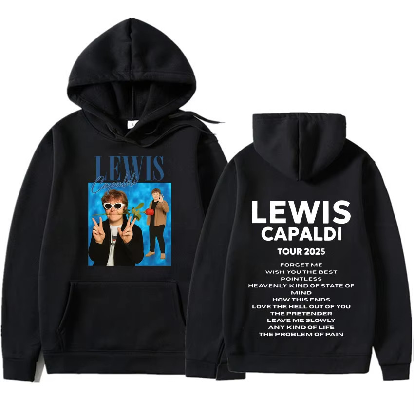 Lewis Capaldi2025 World Tour Stylish Streetwear สําหรับและสะดวกสบายและเสื้อฮู้ดสปอร์ตและ