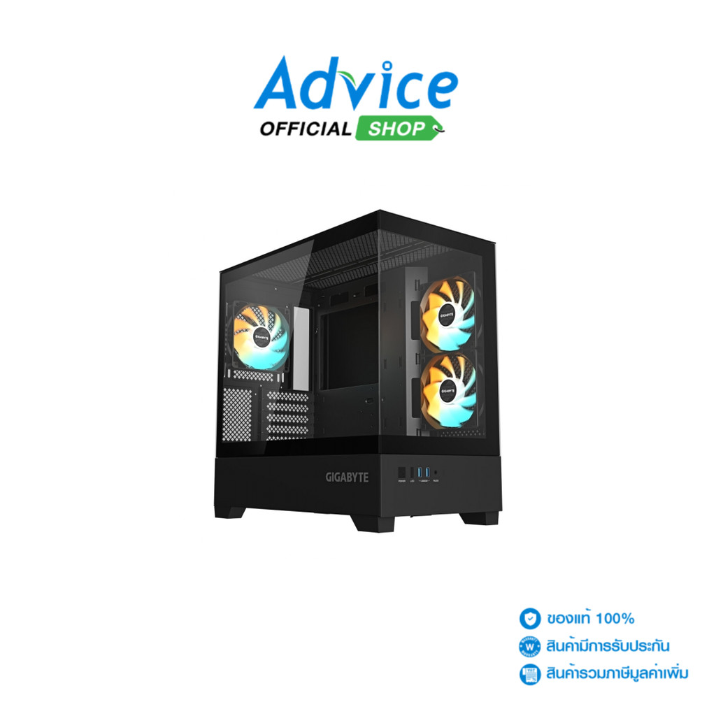 GIGABYTE mATX เคสคอมพิวเตอร์ CASE (NP) C201 PANORAMIC BLACK - A0168352