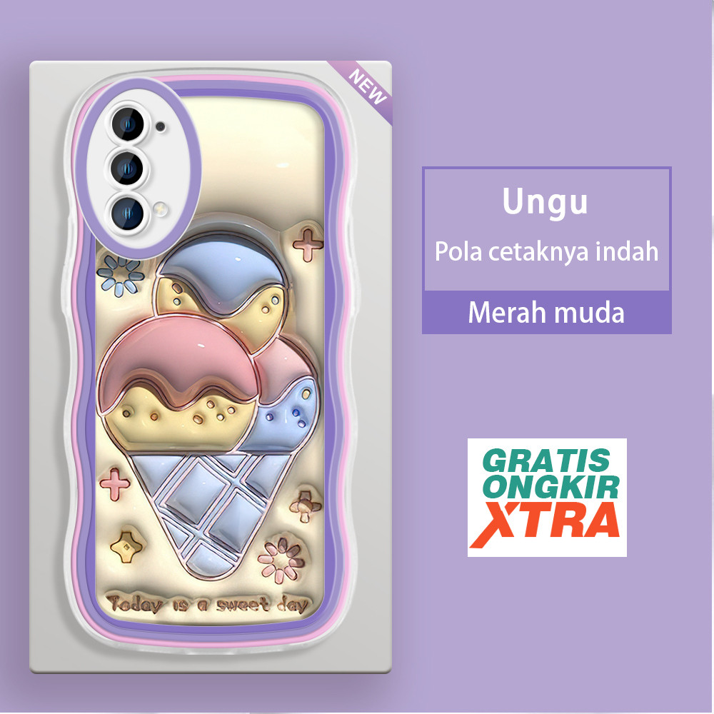 HP OPPO Reno 2 2Z 3 4 4F 5 5K 7 8 4G 8T 7Z 8Z A1 Pro 5G 4G Jelly Ice Cream รูปแบบ 3D นุ่มสบายอินเทรน