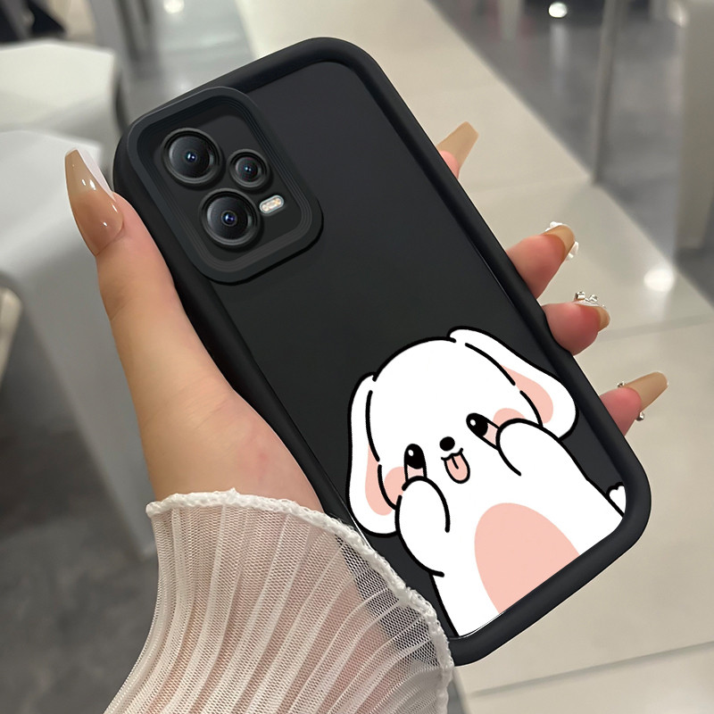 เคสสำหรับ Xiaomi Redmi Note 12 4G Note 12 Pro 5G POCO X5 5G เคสโทรศัพท์กระต่ายสุนัขน่ารักสามสีซิลิโคนกันกระแทก