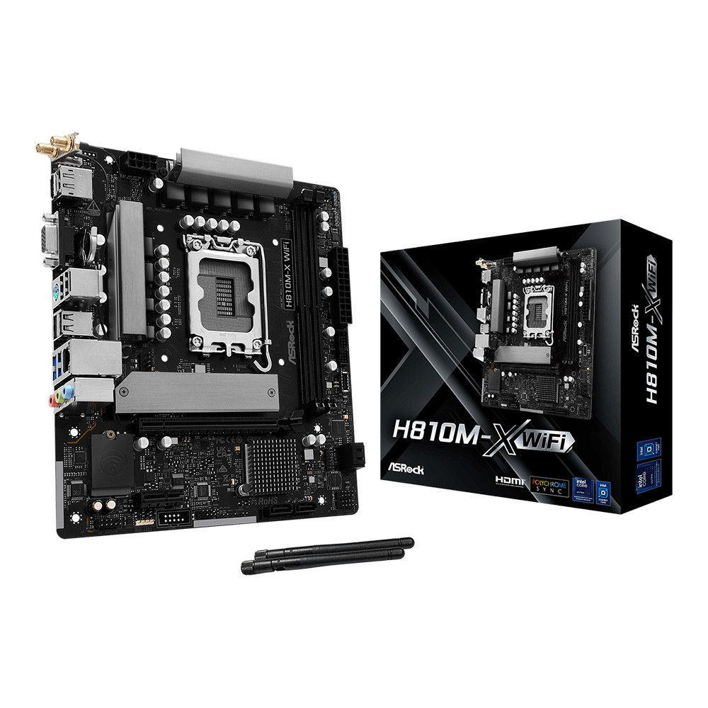 MAINBOARD (เมนบอร์ด) ASROCK H810M-X WIFI - INTEL SOCKET 1851 DDR5 MICRO-ATX )
