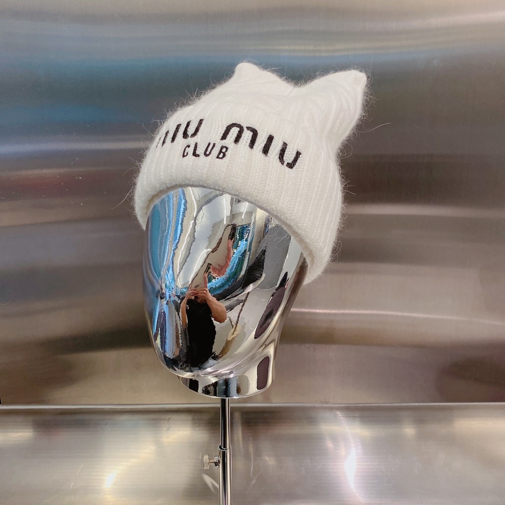 GUCCI333 Contrast Color Stitching GG หมวกถักปัก