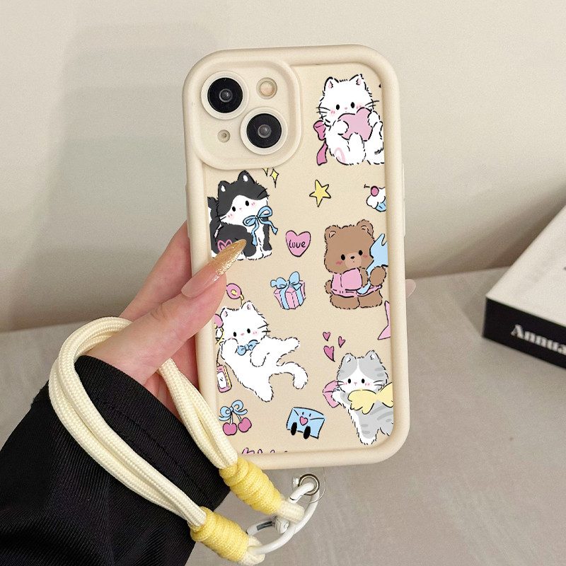 เคสสำหรับ Samsung Galaxy A33 5G A34 5G A53 5G A54 5G A23 A32 เคสโทรศัพท์สัตว์น่ารักสายคล้องสามสีซิลิโคนกันกระแทก ราคา ถูกที่สุด ดีลบีเคเค แกลเลอรีภาพที่ 8